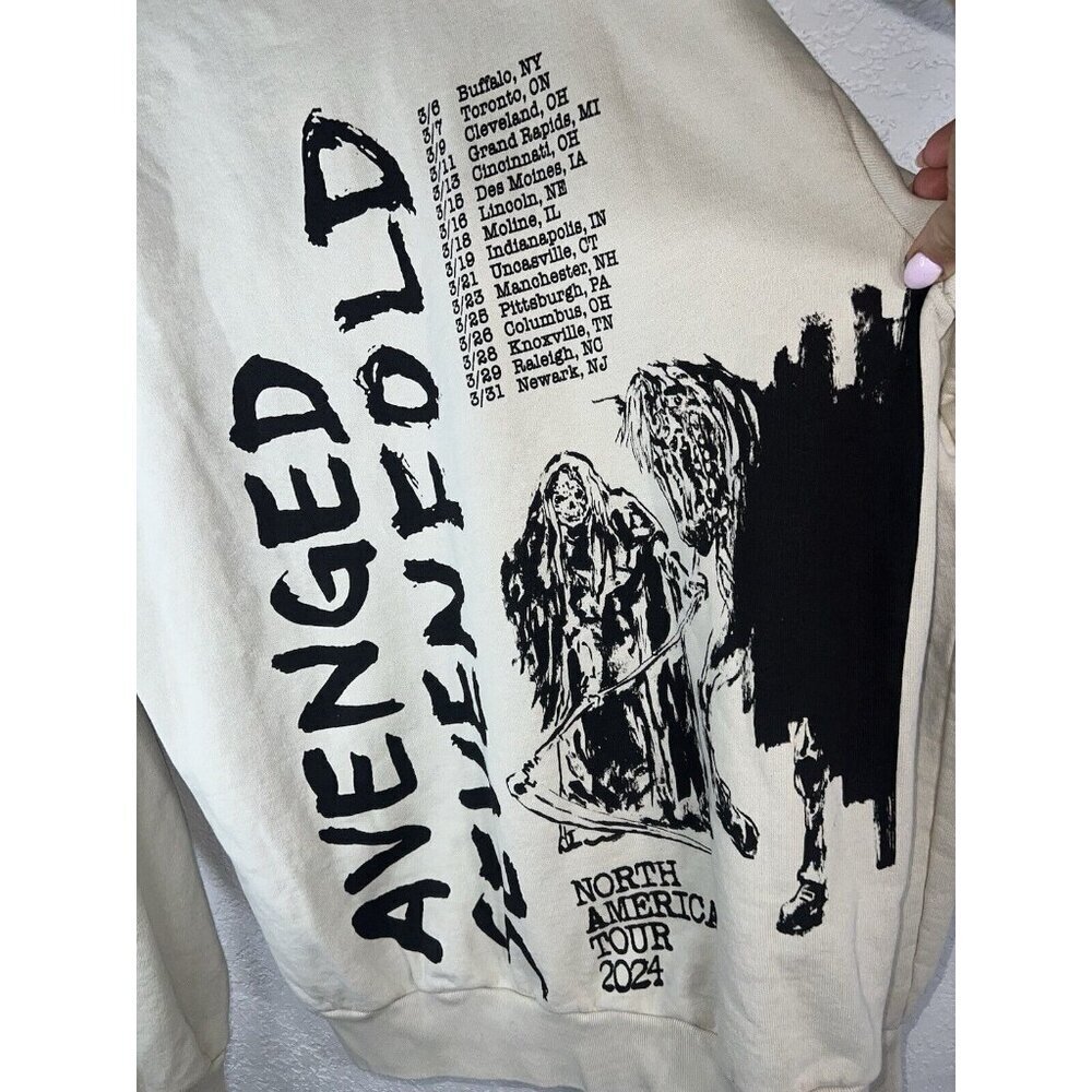 Avenged Sevenfold 2024 North American Tour Large Words Of Wisdom Sweatshirt F1 - Picture 8 of 10